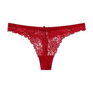 5/$20 New Red Floral Lace Thong Low Waist Panties Underwear Lingerie Women Girls